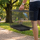 PawHut Portable Bird Cage with Slide-Out Tray - 49 cm - Black-Folds down to just 3.9" high for compact storage at home
