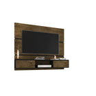 Manhattan Comfort Vernon 62.99" Mid-Century Modern Floating Entertainment Center - Rustic Brown and Black-Brackets to Mount TV on Panel Included