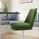 Modway Lippa Swivel Dining Performance Velvet Side Chair - White Moss Green-Removable Seat Cushion