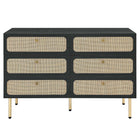 Modway Chaucer 6-Drawer Compact Dresser - Black-Oval Rattan