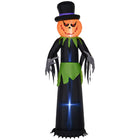 Outsunny 8' Lit Inflatable Pumpkin Ghost in A Hat Halloween Decoration-Spooky pumpkin ghost in a hat 