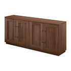 Hudson&Canal Tillman 68" Rectangular Buffet Table - Satin Walnut-The top has a weight capacity of 75 lb, inside storage area can hold 20 lb on each shelf