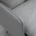 HOMCOM Modern Accent Chair with Wide Lounge Seat - Steel Legs - Button Tufted for Bedroom - Grey-Seat Size: 24.8" W x 18.9" D (63 x 48 cm)
