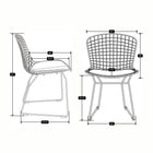 Nicer Furniture Bertoia Style Wire Side Chair - Black-Black
