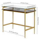 Hudson&Canal Eaton 36" Desk - Brass/Walnut-9
