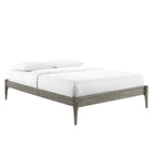 Modway June Wood Queen Platform Bed Frame - Grey-Rubberwood Legs