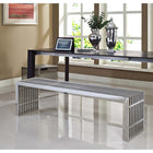 Modway Gridiron Benches Set of 2 - Silver-Easy to Clean