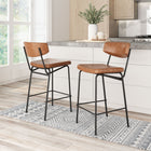 Zuo Charon Counter Stool - Vintage Brown - Set of 2-Assembly required