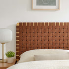 Modway Sparta Weave Vegan Leather Queen Headboard - Natural Brown-Vegan Leather Basketweave