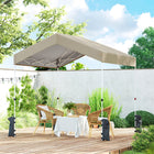 Outsunny 8 ft W x 8 ft L Pop Up Canopy Tent with 1-Button Push Easy Setup - Beige-Four holes prevent rainwater pooling for less maintenance