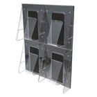Deflecto Stand-Tall Pre-Assembled Wall Systems - 4 Compartments - Magazine Size - Clear-High-tension, spring action bracket keeps literature upright