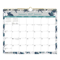 Blueline 2027 Tiles Monthly Wall Calendar - 15" x 12" - Bilingual-12 Months, January to December