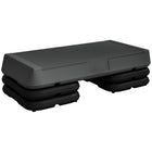 Soozier Aerobic Exercise Step - 3-Level Height Adjustable Stepper - Grey-Step designed and manufactured in ultra-rigid and robust PE plastic 