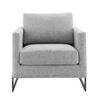 Modway Posse Upholstered Fabric Accent Chair - Black Light Grey-Non-Marking Foot Pins