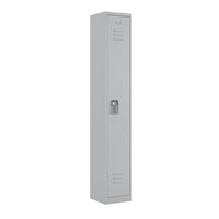 Ceha RH Series 1-Tier Locker with Louver Vents and Recessed handle - Bank of 1 - Light Grey-Durable, commercial-grade steel construction with powder-coated finish