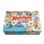 Yellow Door Alphabet Stamping Stones - Lowercase-Each stamper has an engraved and painted letter on the top and a recessed letter underneath for stamping out
