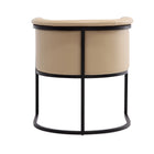Manhattan Comfort Cosmopolitan 24" Mid-Century Modern Faux Leather Upholstered Dining Chair - Tan and Black-Delivered to you Fully Assembled! No Assembly Required