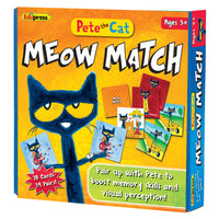 Edupress Pete the Cat Meow Match Game -Beginner game boosts visual discrimination and memory skills as players flip over cards to make matches with Pete and his friends
