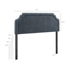 Modway Magnolia Upholstered Fabric King Size Headboard - Slate Blue-Padded King Size Headboard