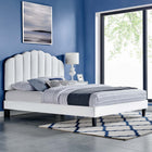 Modway Daisy Performance Velvet Twin Platform Bed - White-Performance Velvet Upholstery