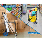 Mount-It! Small Rolling Utility Shopping Cart - Black-Spacious basket perfect for grocery shopping, laundry runs, and more