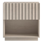 Hudson&Canal Jason Rectangular Fluted Nightstand - 24" W - Alder White-Features a smooth-glide drawer and open lower storage space