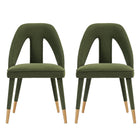 Manhattan Comfort Neda 20.87" Modern Velvet Upholstered Dining Chair - Olive Green - Set of 2-Modern Dining Chair for Dining Room and Task Chair Usage