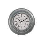 Monarch Specialties Clocks 30" Round Oversized Wall Clock - Antique Blue -Stylish 30" round wall clock in antique blue with subtle brushed gold accents for an elegant, transitional style, home decor accent