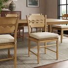 Modway Jax Fabric Dining Chair Seat Cushion - Oatmeal Stripe-Zippered Removable Cover