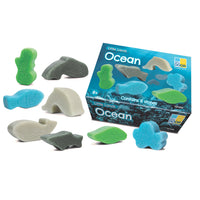 Yellow Door Little Lands Ocean 8-Piece Set-Tell stories from the ocean deep with these appealing animal stones.