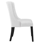 Modway Baronet Button Tufted Fabric Dining Chair - White-Non-Marking Foot Pins