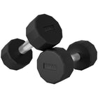 Soozier 22 lb Dumbbell Set - Set of 2-Square design with 12 sides prevents the dumbbells from rolling away and allows for easy stacking