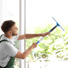 Gritt Commercial Window Washing Kit - 14" Swivel Window Squeegee - 20" Pole Handle-Streamlines the window cleaning process