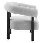 Modway Sable Upholstered Fabric Armchair - Light Grey Black-Foam Padding