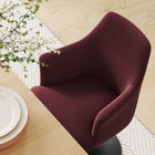 Modway Lippa Swivel Dining Performance Velvet Armchair - Black Mulberry-Removable Seat Cushion
