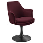 Modway Lippa Swivel Dining Performance Velvet Armchair - Black Mulberry-Stain-Resistant Performance Velvet Upholstery