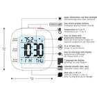 Marathon Compact Alarm Clock with Temperature and Date - White (CL030058WH)-Multiple display modes; 12 or 24 Hour Display Formats with Indoor Temperature Display in Celsius or Fahrenheit