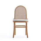 Manhattan Comfort Paragon 17.52" Industry Chic Upholstered Dining Chair - Nature and Oatmeal - Set of 4-Seat Height Measures: 19.29 in. With Weight Capacity of 275 lb