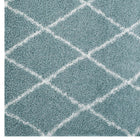 Modway Toryn Diamond Lattice Shag Area Rug - 5 ft W x 8 ft L - Aqua Blue/Ivory-Stain Resistant / Easy To Clean