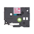 Brother Laminated Tape for P-touch Label Maker - 12 mm - Red Print on White Label-Perfect for everyday labelling applications in the home, office or workplace like file organization, barcoding, USB flash drives, office supplies, pantry and freezer contents, kids’ items and equipment