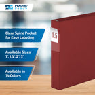 Davis Group Premium Economy Binder - D Ring - 1.5" - Burgundy - 6 Pack-D Ring, Non-Locking