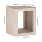 Hudson&Canal Kellan 20"W Square Side Table - Alder White-9