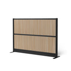 Luxor Modular Wall - 70" W x 48" H - Wood Slats in Black Frame-Creates semi permanent privacy in shared spaces