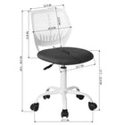 Homy Casa Teen Task Chair - Grey/White-Seat Dimensions: 15.7"W x 15.2"D