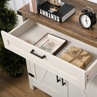 HOMCOM 29.9" L Sideboard Buffet Cabinet for Farmhouse Kitchen - White-Assembly required