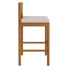 Modway Eleni Outdoor Teak Wood Bar Stools 2-Piece Set - Natural/Sail-Simple Assembly