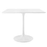 Modway Lippa 36" Square Wood Dining Table - White-Modern Dining Table