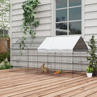 PawHut 87" Small Animal Cage with Roof - Grey-With 2 main gates and 2 side gates, you can get access to your pets easily 