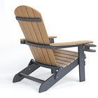 Backyard Lifestyles Folding Adirondack Chair w/Cup Holder- Brown/Black-Stain Resistant and Easy to Clean.