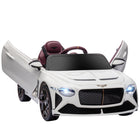 Aosom Bentley Bacalar Kids Electric Ride-On Car with Butterfly Doors - White-Licensed kids Ride-On car with butterfly doors 